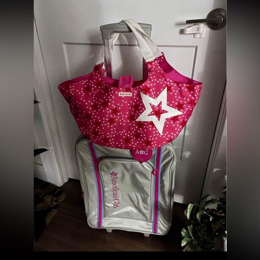 American girl cabin carry on + tote